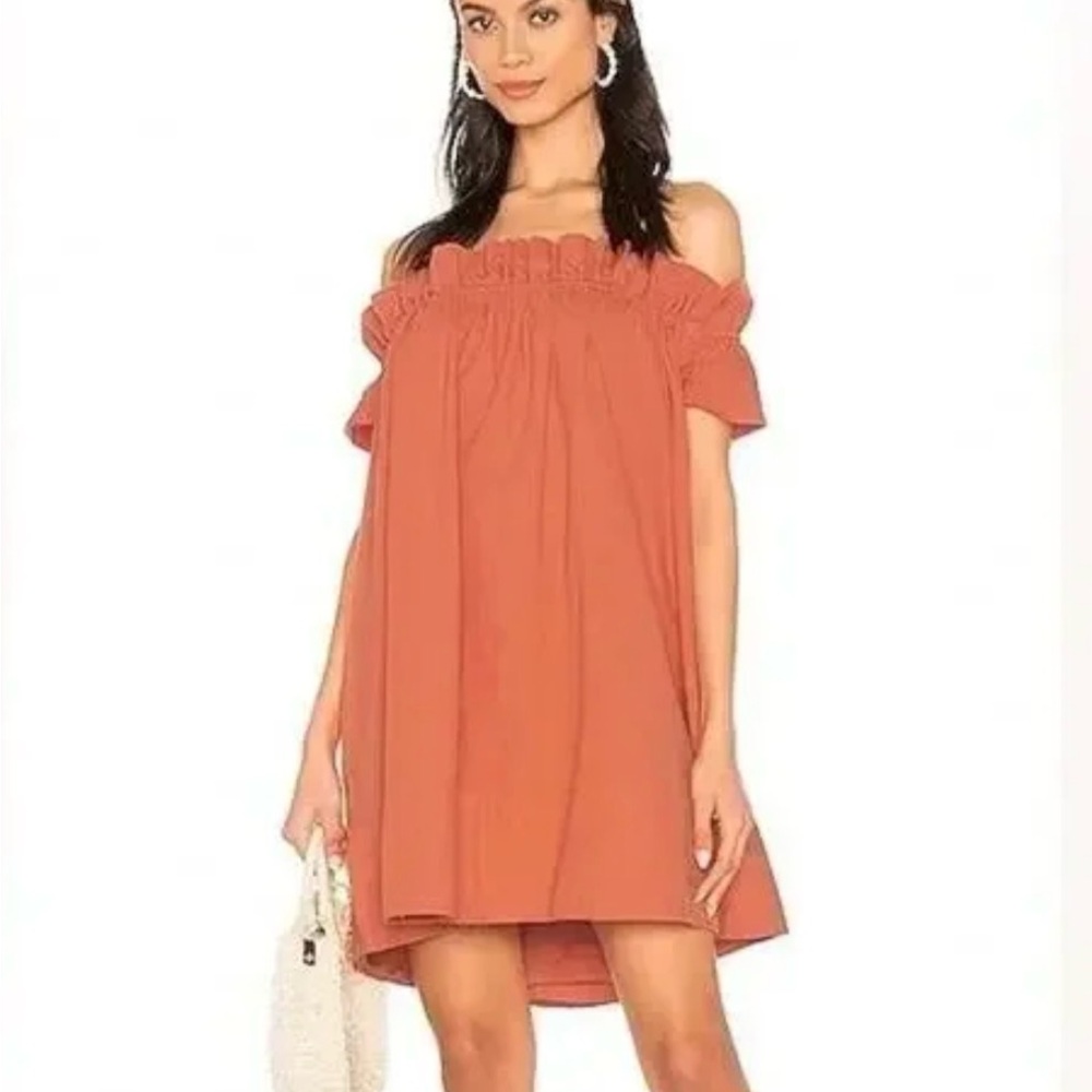 Elegant Off-Shoulder Orange Dress